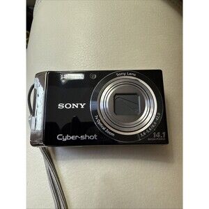 Sony Cybershot DSC-W370 14.1MP Digital Camera Black - Works - No Charger